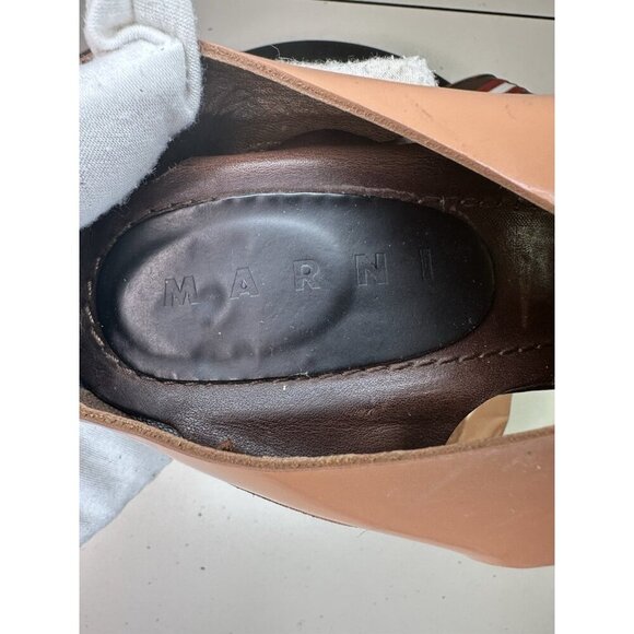 Marni Beige Brown Patent Leather Platform Pumps Spring 2009 RTE Sz 38 / 8 US - Picture 9 of 13